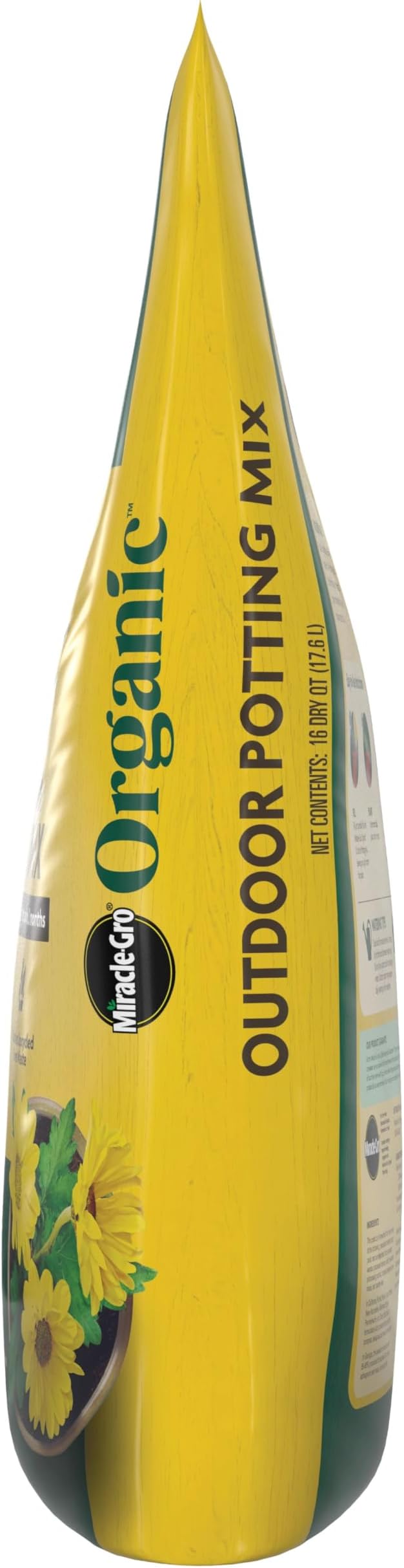 Miracle-Gro Organic Outdoor Potting Mix, for Outdoor Container Plants, Contains Quick-Release Natural Fertilizer, OMRI Listed, 16 qt., 2-Pack