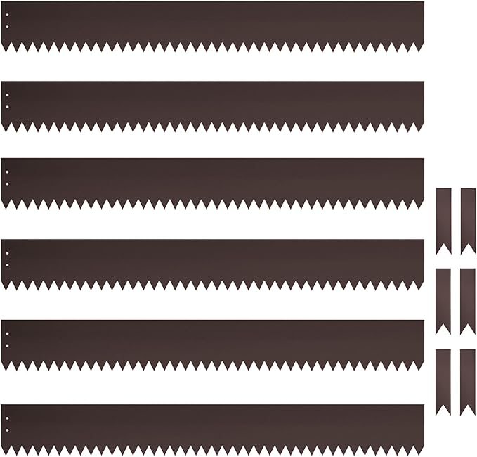 4 Inch Metal Landscape Edging, 6 Pack Heavy Duty Galvanized Steel Garden Edging, Hammer-in Metal Edging for Landscaping for Lawn, Pathway, Yard