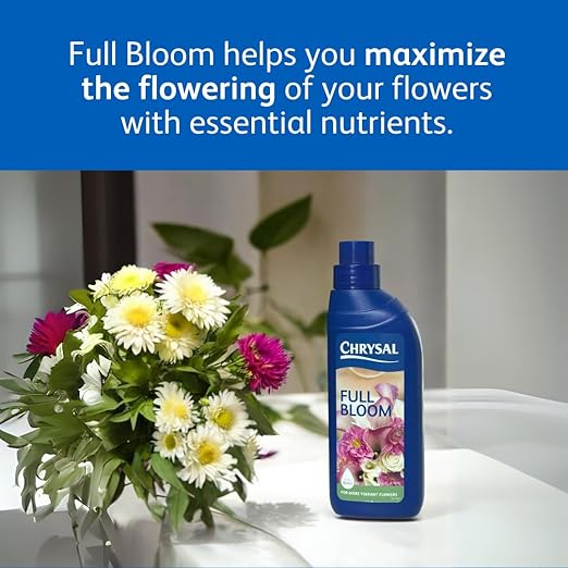 Chrysal Full Bloom Liquid Flower Food - Clear, Concentrated Formula for Flower Arrangements & Bouquets - Mix with Water - Ideal Florist Supplies & at-Home Use - 500mL Bottle (1 Pack)