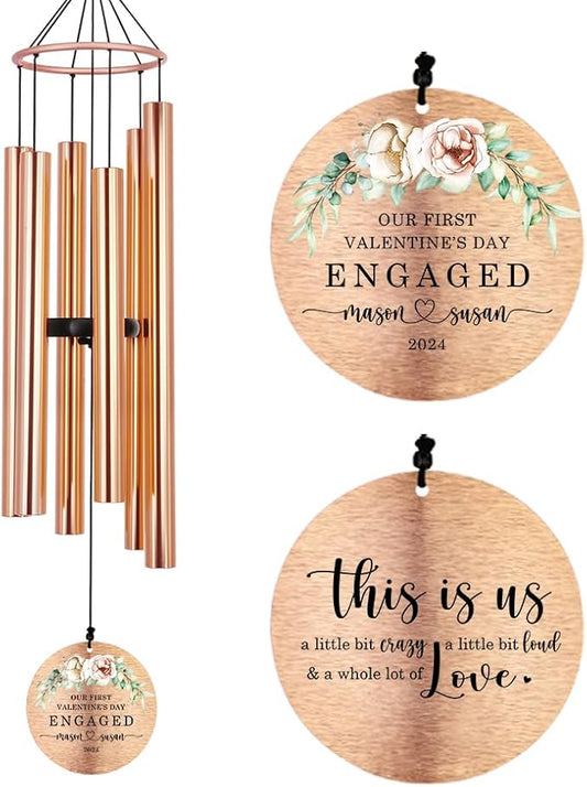 Personalized Wedding Gifts Wind Chime, Wedding Gift for Newlywed Couple 2025, Bridal Shower Gifts for Guests, Celebrate Bride Groom Husband Wife Engagement Gift Anniversary, 36inch and 42inch