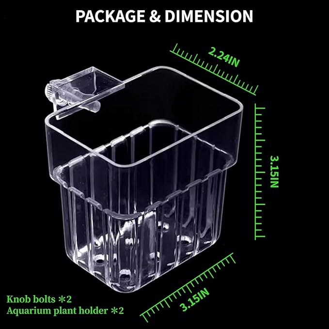 2 PCS Aquarium Plant Holder Top Hanging Fish Tank Plant Pot Aquarium Planter Cups for Water Feature Decoration