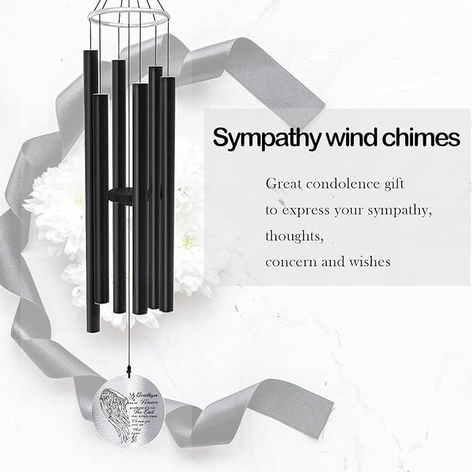 Personalized 36" Bereavement Wind Chimes for Outside, Memorial Gift in Remembrance of a Loved One, Sympathy Gift for Loss of Mother Father Husband, Garden Patio Decor