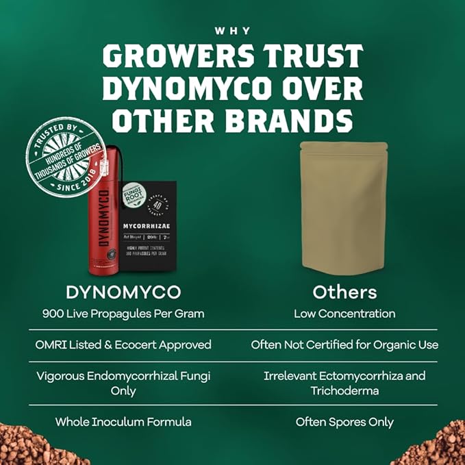 DYNOMYCO Granular Mycorrhizal Fungi Inoculant, 200g / 7oz – Boosts Root Growth, Yields & Nutrient Uptake – 900 Propagules/g, Concentrated Granules, & OMRI Listed – Biofertilizer for Plant Growth