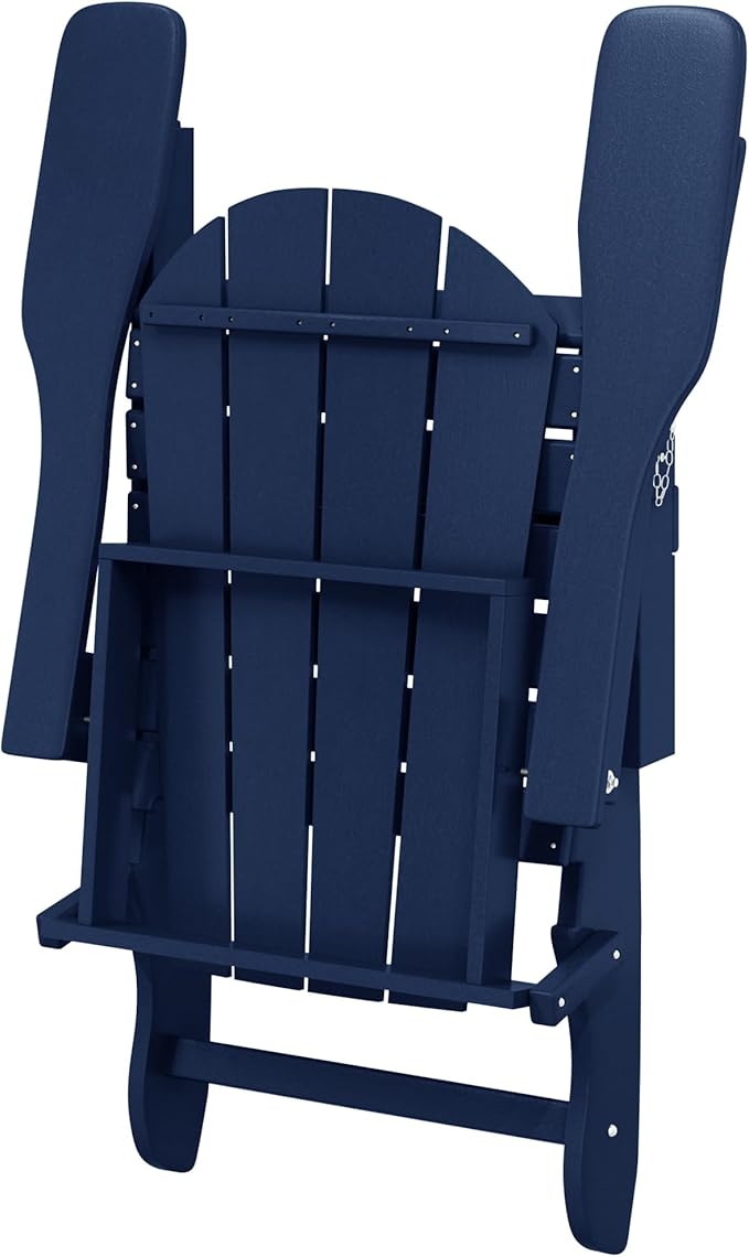 Westin Outdoors Laguna WO Home Outdoor Adirondack Folding Chair Lounger Seat Traditional Retro Home Furniture for Beach, Balcony, Backyard, Lawn, Patio, Pool, Deck, Garden (Navy Blue)