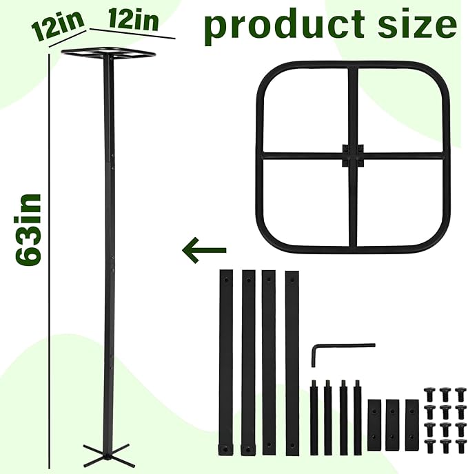 63" Metal Dragon Fruit Trellis – Durable Outdoor Garden Support for Climbing Plants, Easy Assembly Vertical Structure, Ideal for Dragon Fruit Growers