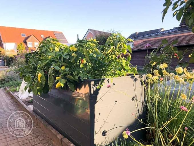 Christina 2.5 ft Tall Raised Garden Bed (2.5'W x 4.9'L), Anthracite Gray