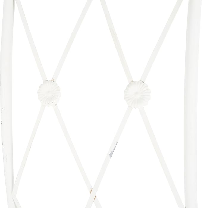 SAFAVIEH Outdoor Collection Mizell Antique White Lattice Wrought Iron Moon Gateway Arbor