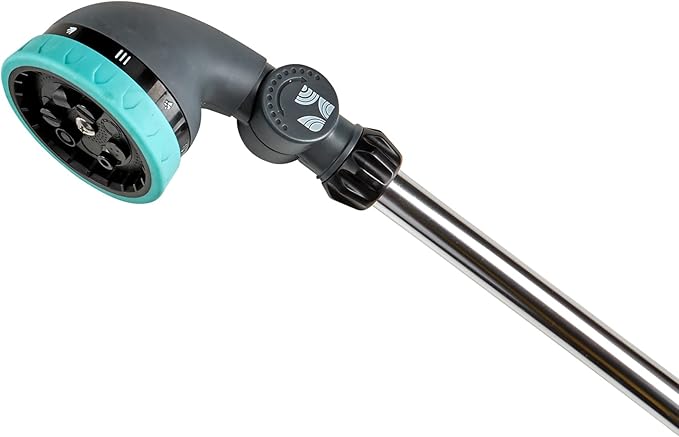 36 Inch Water Hose Wand Featuring 9 Spray Patterns and 180° Pivot Head 600004 with Comfort Grip and Lever Control by New England Garden Tools for Cleaning, Watering Plants & Yards, Washing Cars & Pets