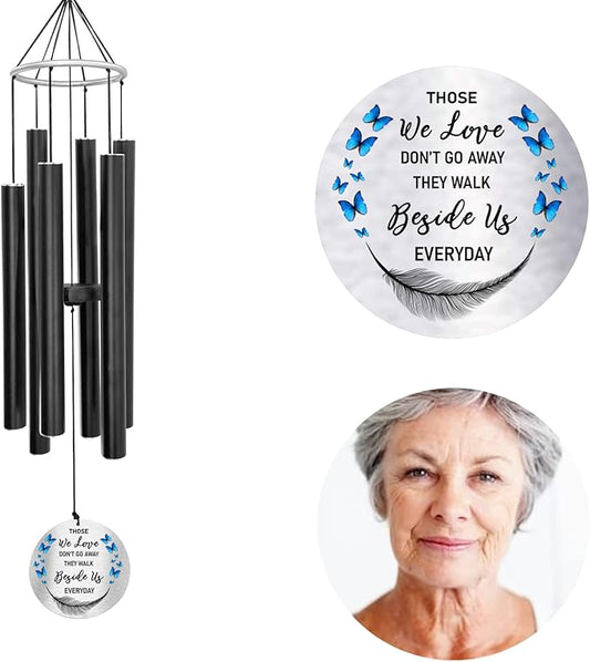 Personalized 36" Bereavement Wind Chimes for Outside, Memorial Gift in Remembrance of a Loved One, Sympathy Gift for Loss of Mother Father Husband, Garden Patio Decor