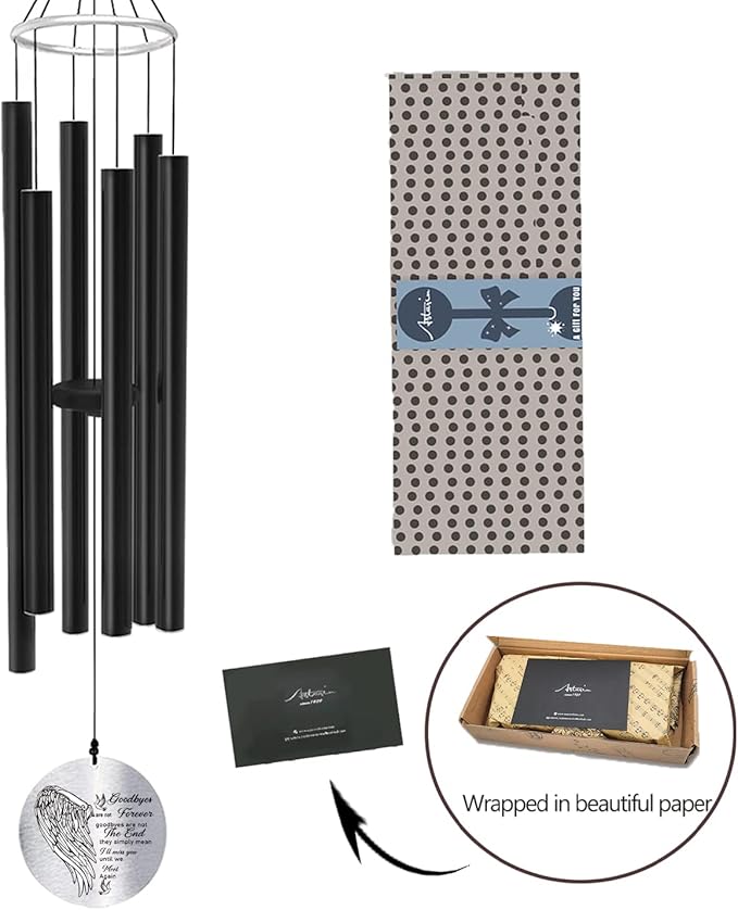 Personalized 36" Bereavement Wind Chimes for Outside, Memorial Gift in Remembrance of a Loved One, Sympathy Gift for Loss of Mother Father Husband, Garden Patio Decor