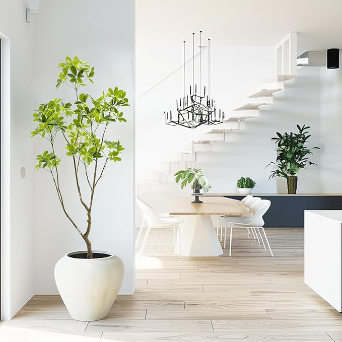 Artificial Schefflera Plant, 5.3ft Tall Indoor Plant, Natural Branch Design