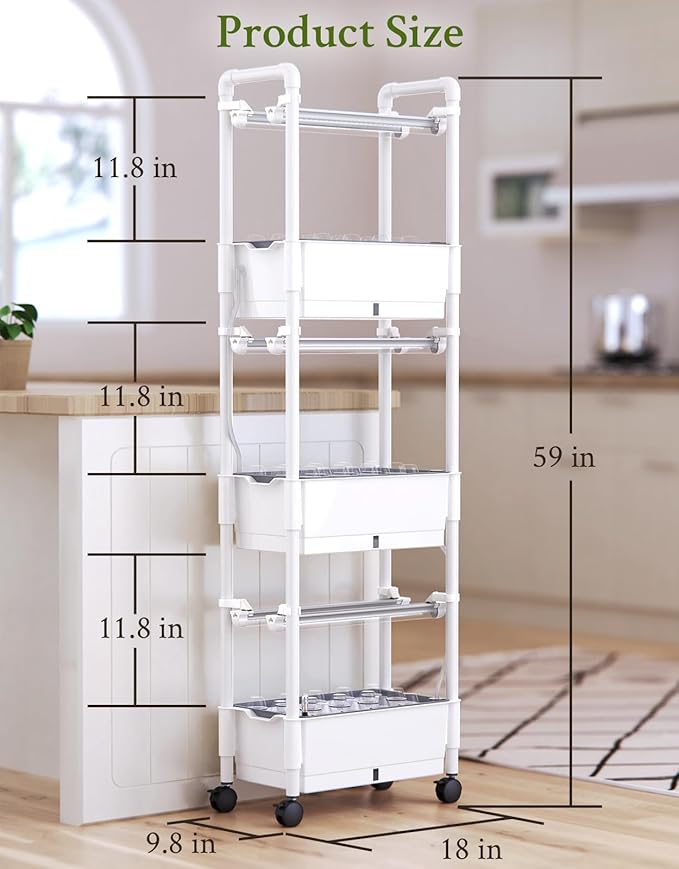 Hydroponics Growing System,AOONEG 42Pods Indoor Herb Garden with LED Grow Light,Hydroponics Growing System Kit with Automatic Timer,Pump System,Adjustable Height (No Seed,Glossy White, 3Layer-42Pods)
