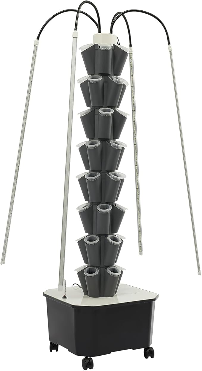 Hydroponic Growing Tower System Kit, 40-Plant Vertical Hydroponics Garden Tower with LED Grow Light, for Outdoor Indoor Herbs Fruits Vegetables Smart Garden Planter Kit