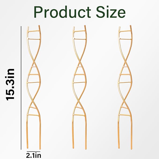 3PCS DNA Plant Trellis Indoor and Outdoor - Lightweight Metal Trellis for Potted Plants, Hoya & Pothos Climbing Support, Artistic Geometric Design, Durable & Easy Installation