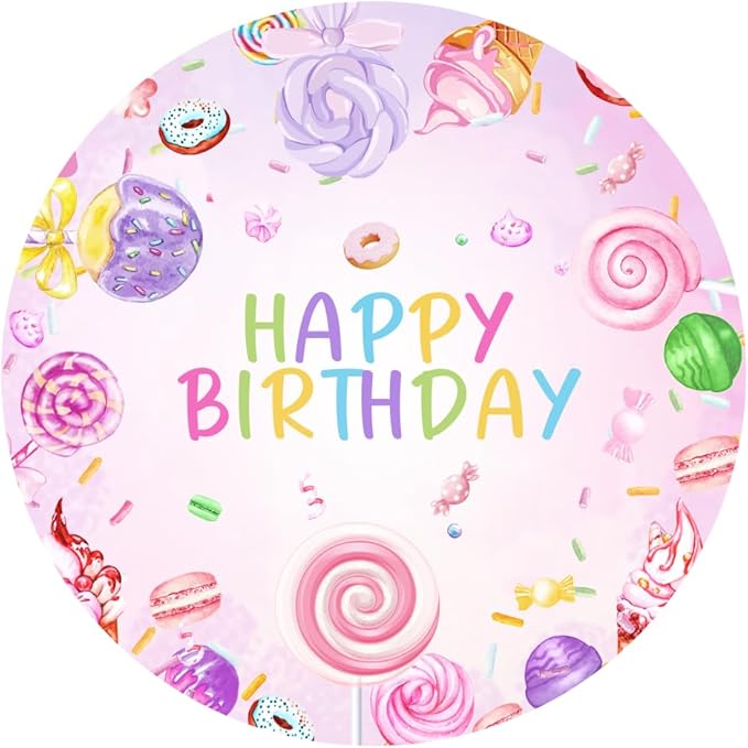 96PCS Sweets Candy Party Plates and Napkins Supplies Girls Donut Birthday Tableware Set Cupcake 1st Birthday Dessert Ice cream Party Table Decorations Favors Serves 24 Guests