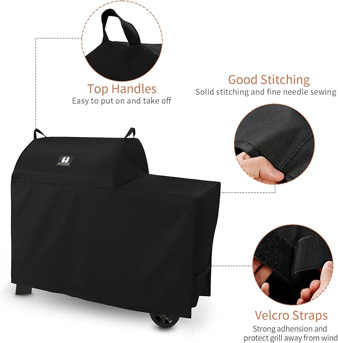 SUPJOYES Grill Cover for Traeger Grills BAC761 Woodridge Pellet Grill, Full-Length All Weather Accessory for Smoker TFB86MLH