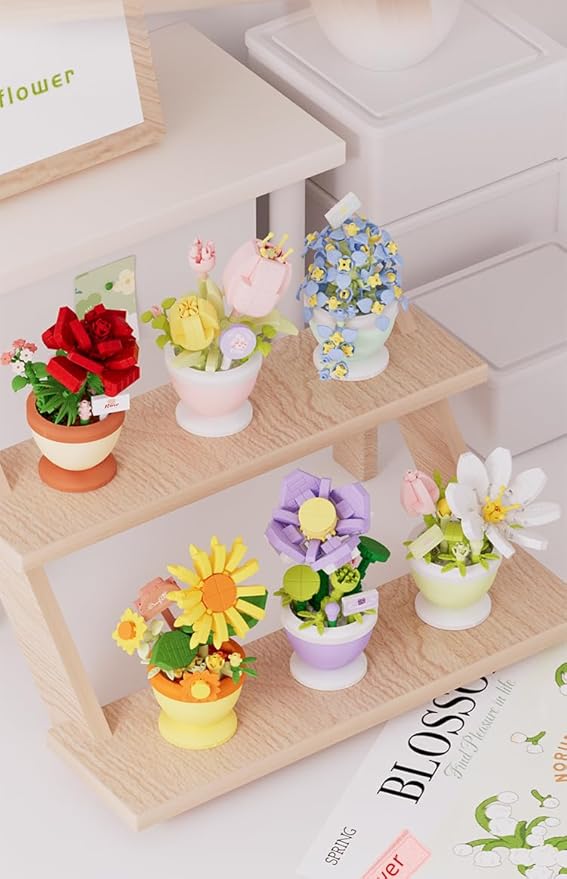 Hydrangea Mini Flower Bonsai Building Toy Potted Plant Blocks Artificial Particle Flower Botanical