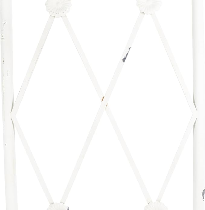 SAFAVIEH Outdoor Collection Mizell Antique White Lattice Wrought Iron Moon Gateway Arbor