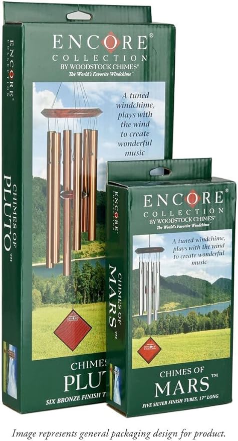 Woodstock Chimes Neptune Wind Chime for Outside 54" Large Evergreen, Deep Tone Sound for Outdoor Garden, Patio, Porch Decor, Encore Collection DCE54