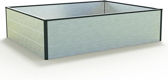 HALFSIZE 1.3 ft Tall Raised Garden Bed (3.9'W x 4.9'L), Anodized Aluminum