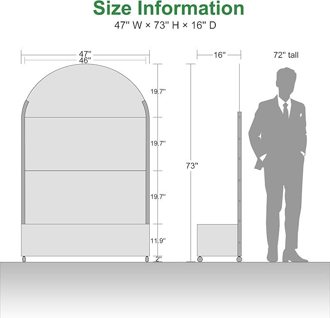 Casaphoria Metal Raised Garden Bed with Trellis and Wheels, 72"x47"x16" Arched Planter Box for Climbing Plants, Vegetables & Vines, Features Drainage Holes and Privacy Screen (Black-Louvered)