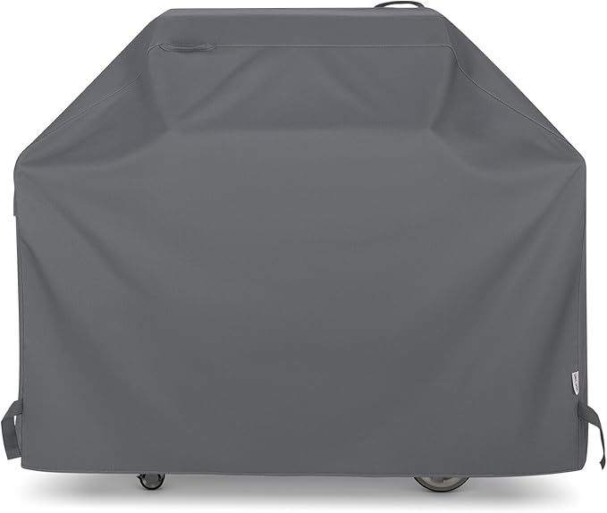 Unicook Gas Grill Cover for Outdoor Grill, 60 Inch BBQ Cover, Heavy Duty Waterproof, Fade Resistant Barbecue Protector Compatible with Weber Char-Broil Nexgrill BBQs up to 58" Wide, Gray