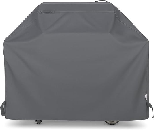 Unicook Gas Grill Cover for Outdoor Grill, 60 Inch BBQ Cover, Heavy Duty Waterproof, Fade Resistant Barbecue Protector Compatible with Weber Char-Broil Nexgrill BBQs up to 58" Wide, Gray