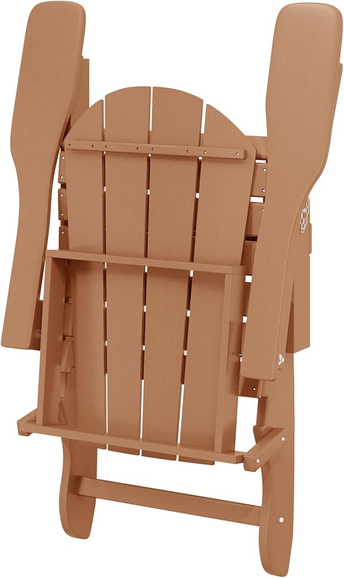 Westin Outdoors Laguna WO Home Outdoor Adirondack Folding Chair Lounger Seat Traditional Retro Home Furniture for Beach, Balcony, Backyard, Lawn, Patio, Pool, Deck, Garden (Teak)