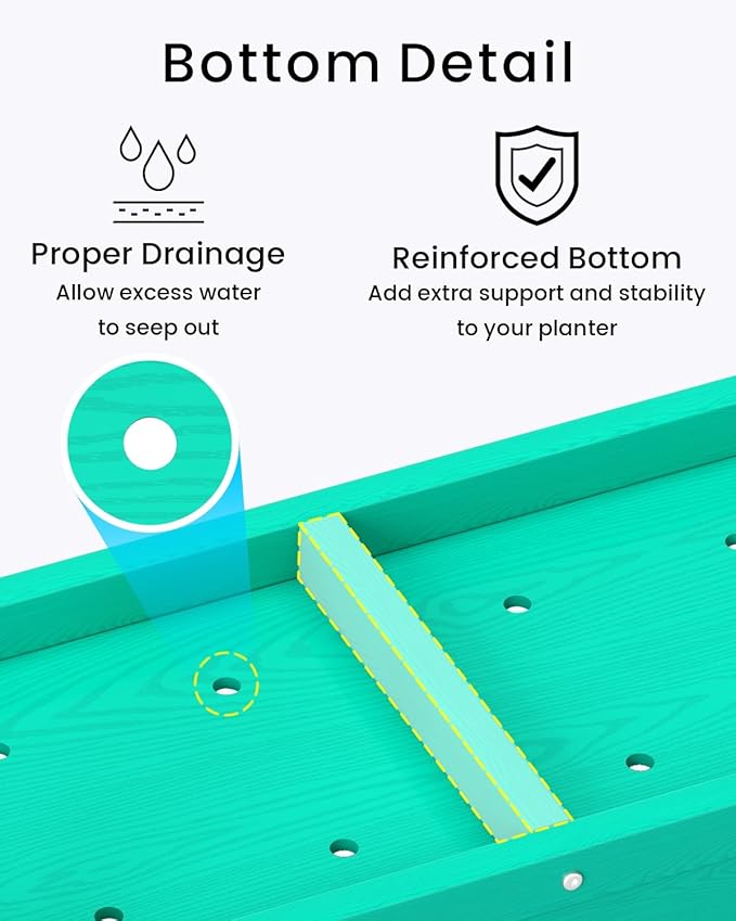 Small HDPE Raised Garden Bed, Elevated Planter Box with Legs, Outdoor All-Weather Planter Raised Beds for Seeds, Herb, Flower, Vegetable (Aruba)