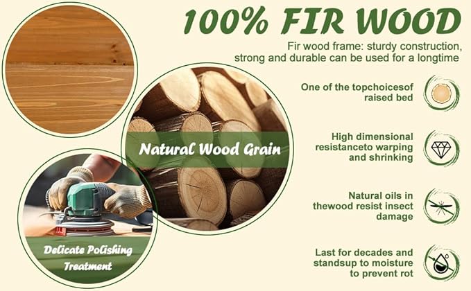 Wood Rectangular Garden Planter Box Raised Bed Outdoor,Planters for Outdoor Plants 37x13x15in Elevated Herbs Vegetables Flowers Great Patio Deck Balcony (37x13x15in Brown)