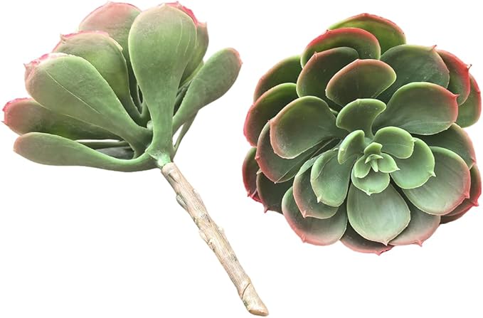 2Pcs Artificial Succulent Plants, Lotus Flower Realistic Fake Succulents, Fake Plant for Garden Arrangement Decor, Autumn