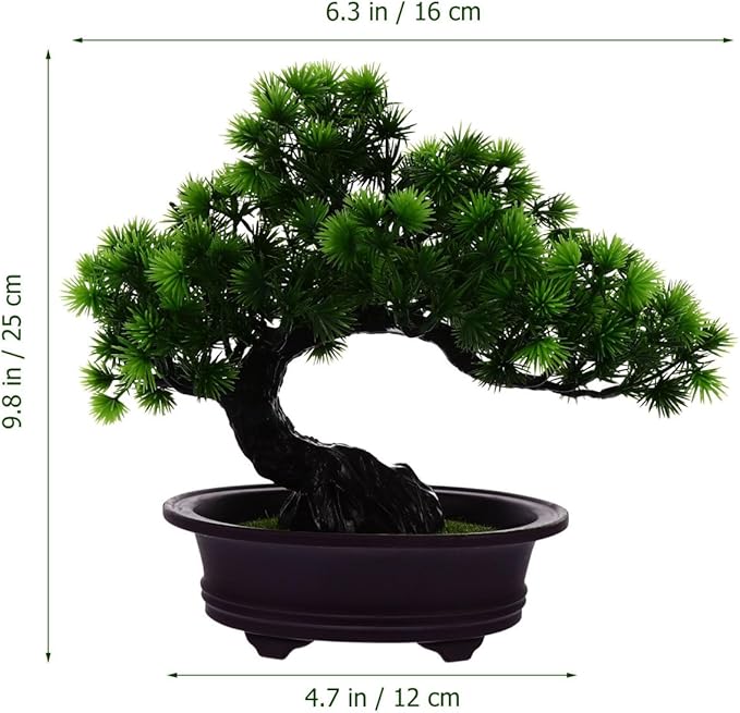 PRETYZOOM Realistic Artificial Potted Pine Bonsai Tree Fake Bonsai Plant for Room Dec