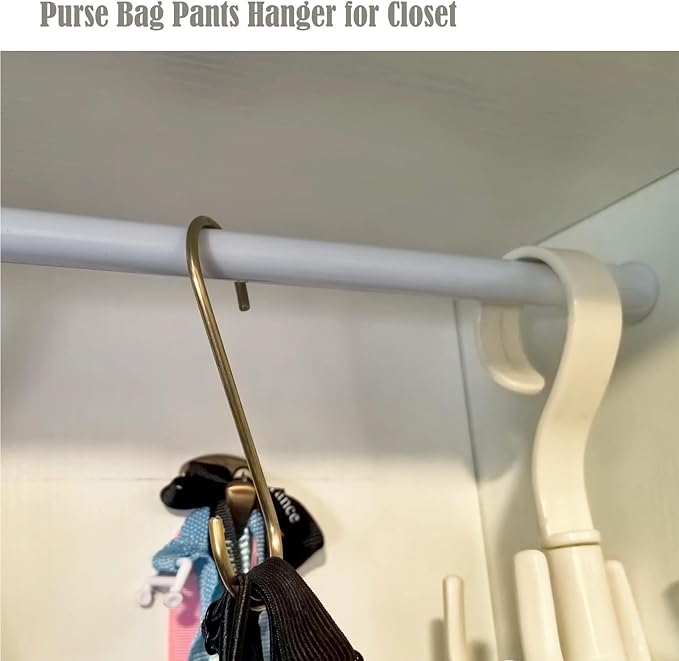 20 Pack Solid Brass S Hooks for Hanging Pan Pot Coffee Mugs Jeans Bags Holder Rack Hangers Kitchenware Utensils Rail