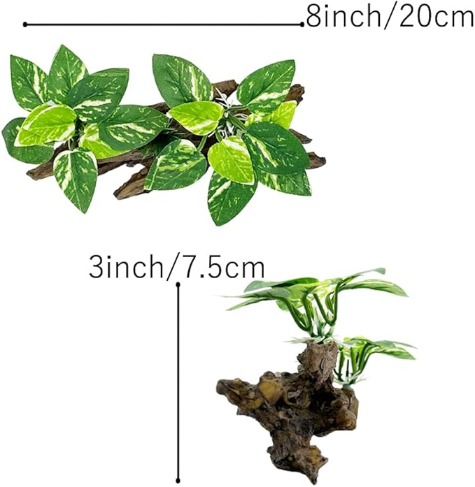 Smoothedo-Pets Fish Tank Decorations Aquarium Decor Ornaments Betta Silk Leaf pad Hammock Artifical Driftwood Cave Goldfish Bowl Accessories (Type-B)