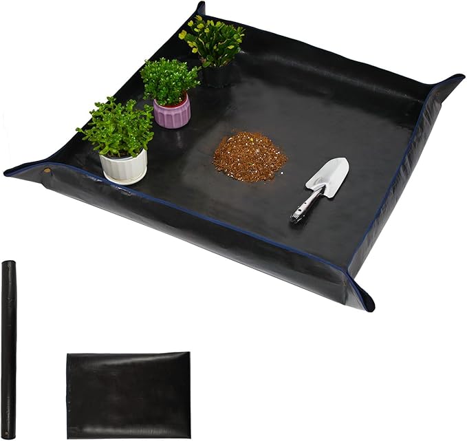 26.8" x 26.8" Plant Repotting Waterproof Transplanting Potting Mat - Portable Indoor Succulent Gardening Watering Square Foldable Garden Mat