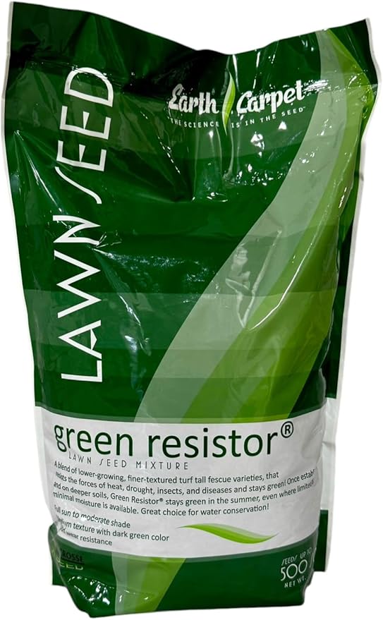Lawn Green Resistor Turfgrass Mixture, Medum-Textured Turf, Drought and Disease Resistant, 5 lbs