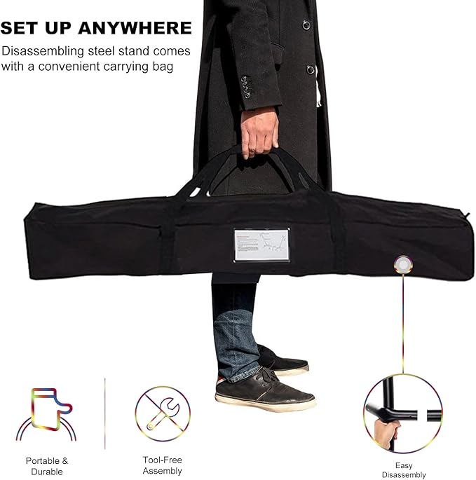 SZHLUX Double Hammock with Stand Included 450lb Capacity Steel Stand, Premium Carry Bag Included and Two Anti Roll Balance Beam