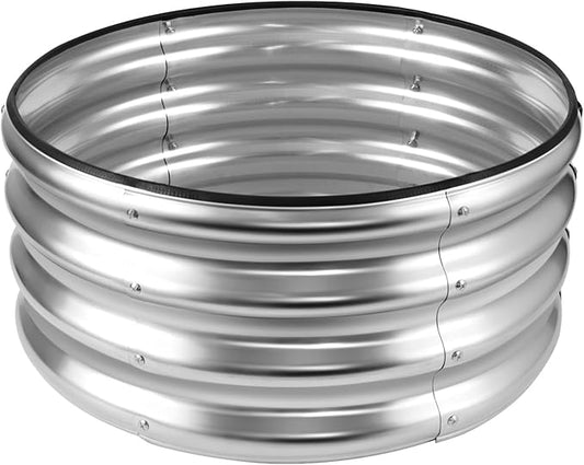 JERIA Raised Garden Bed,Galvanized Raised 2×2×1ft Planter Boxes Outdoor with Easy Assembly, Round Garden Bed for Vegetables, Fruits, Flowers