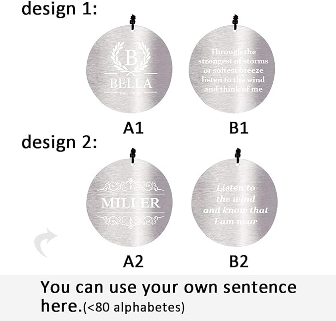 Personalized 36" Bereavement Wind Chimes for Outside, Memorial Gift in Remembrance of a Loved One, Sympathy Gift for Loss of Mother Father Husband, Garden Patio Decor