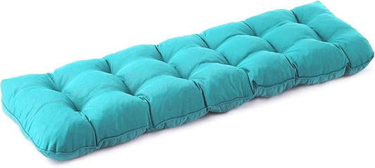 Outdoor Bench Cushion, 59x18x5 Inch, Waterproof Bench Cushion for Outdoor/Indoor Furniture, Tufted Patio Bench Seat Cushion, Fade Resistant Outdoor Cushions for Porch Swing Couch, Teal Blue