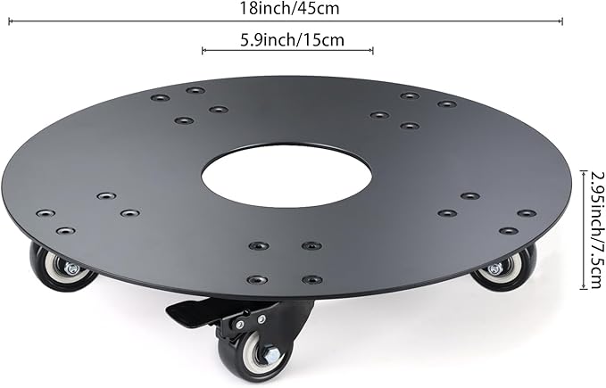 Plant Stand with Wheels,3.0mm Thick Aluminum Alloy Plant Caddy with Wheels Heavy Duty, Rolling Plant Stand Holds 18 Inch and 500lbs(Black)