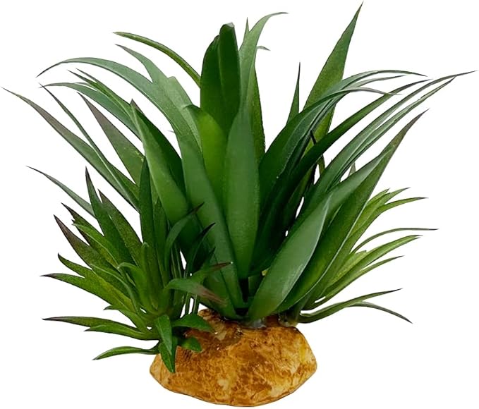 Smoothedo-Pets Reptile Artificial Plants Succulent Terrarium Decorative Desert Rainforest Plant Lizard Beard Chameleon Gecko Snake Amphibious Sea Turtle Tank Accessory (Agave-Set)