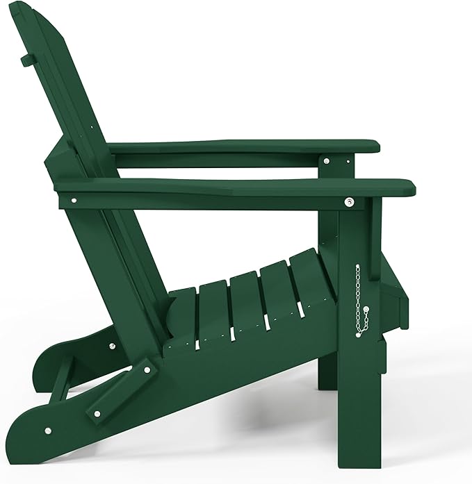 Westin Outdoors Laguna WO Home Furniture Adirondack Chair 2 PCS Set Outdoor Folding Patio Chair for Bon Fire Pit Garden Lawn Backyard Lounging Relaxing (Dark Green)