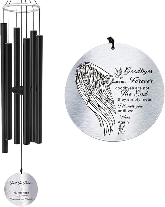 Personalized 36" Bereavement Wind Chimes for Outside, Memorial Gift in Remembrance of a Loved One, Sympathy Gift for Loss of Mother Father Husband, Garden Patio Decor