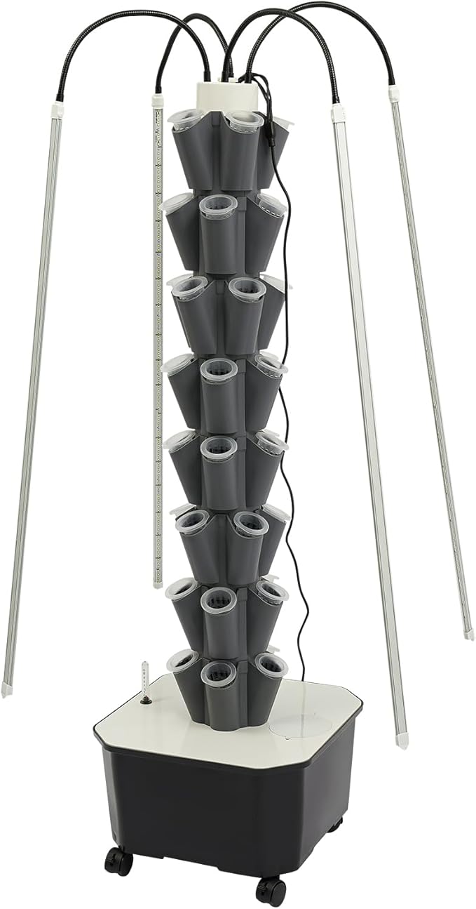 Hydroponic Growing Tower System Kit, 40-Plant Vertical Hydroponics Garden Tower with LED Grow Light, for Outdoor Indoor Herbs Fruits Vegetables Smart Garden Planter Kit