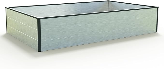 HALFSIZE 1.3 ft Tall Raised Garden Bed (3.9'W x 6.4'L), Anodized Aluminum