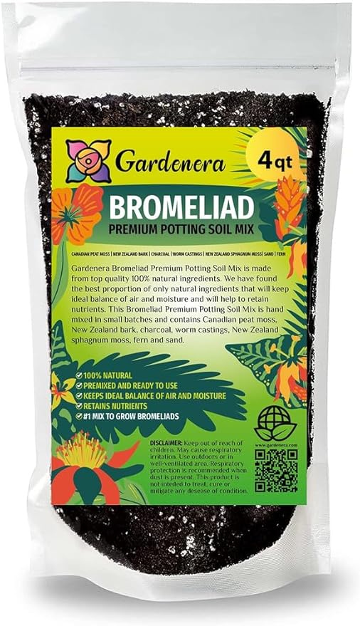 Gardenera Bromeliad Planting Mix - Promote Robust Root Development and Lush Foliage - 4 QUARTS