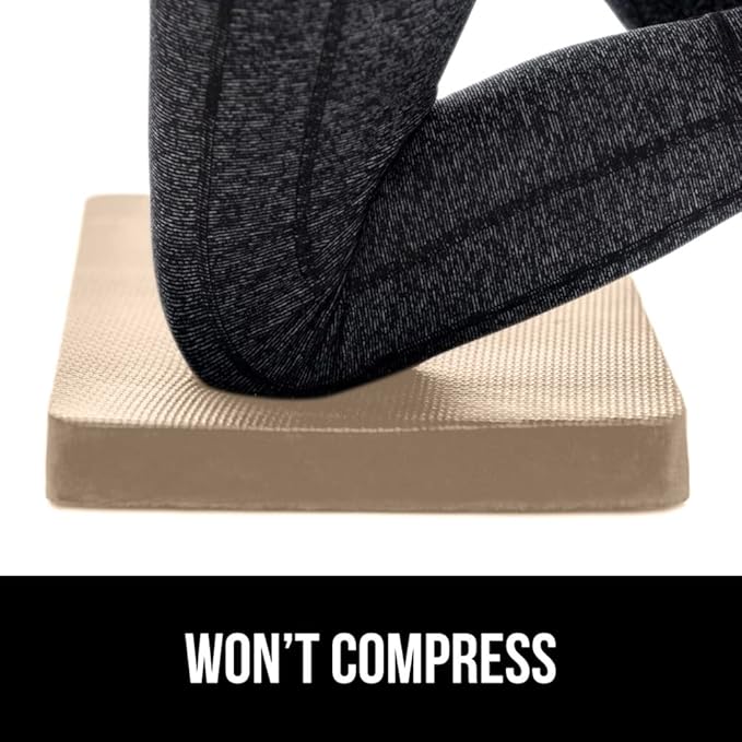 GORILLA GRIP Extra Thick Patent Pending Garden Kneeling Pad, 17.5 x 11 Inch Supportive Soft Foam Knee Cushioning for Gardening, Water Resistant, Bathing Baby, Working Supplies Lightweight, Beige