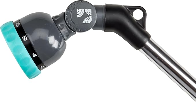 18 Inch Water Hose Wand Featuring 9 Spray Patterns and a Pivot Head 600001 with Comfort Grip and Thumb Control by New England Garden Tools for Cleaning, Watering Plants & Yards, Washing Cars & Pets