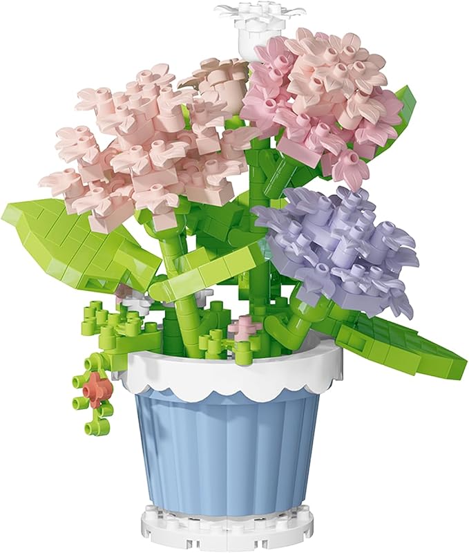 Carnation Mini Flower Potted Bonsai Building Toy Blocks Particle Flower Botanical